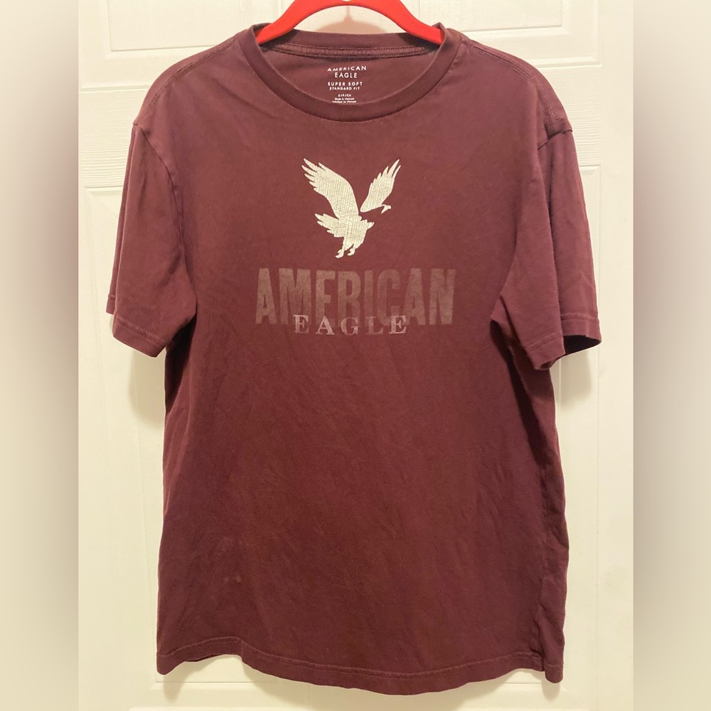 AE Logo Graphic T-Shirt Burgundy Men’s Size S